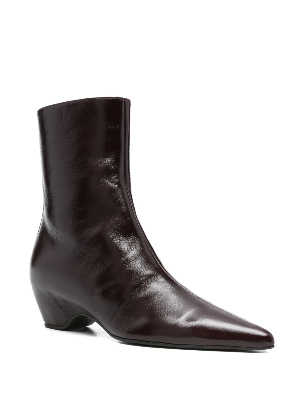 KHAITE 30mm Sybil leather ankle boots Red