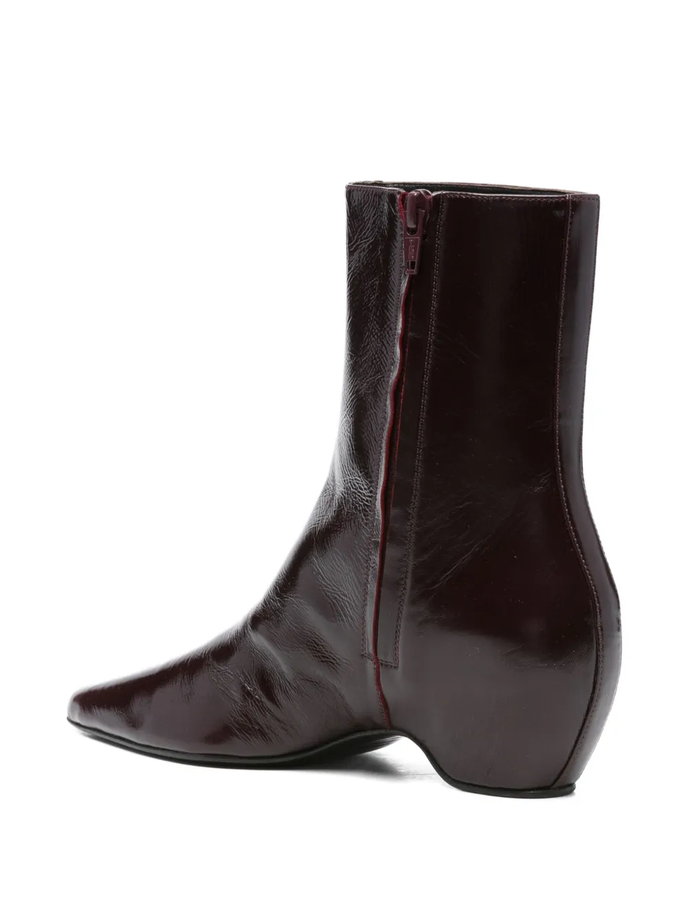 KHAITE 30mm Sybil leather ankle boots Red