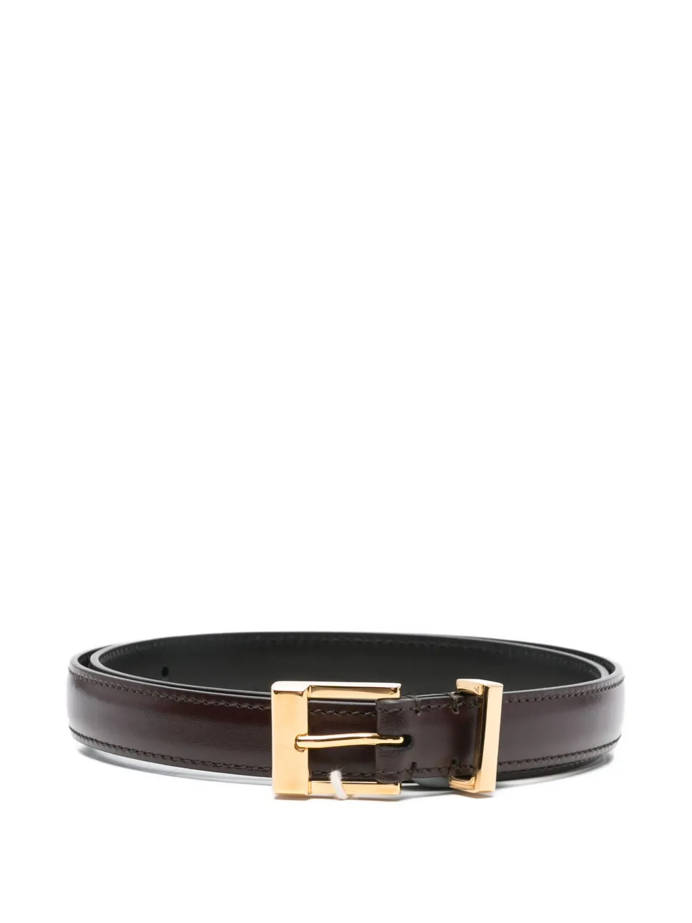 KHAITE leather buckle belt - Rosso