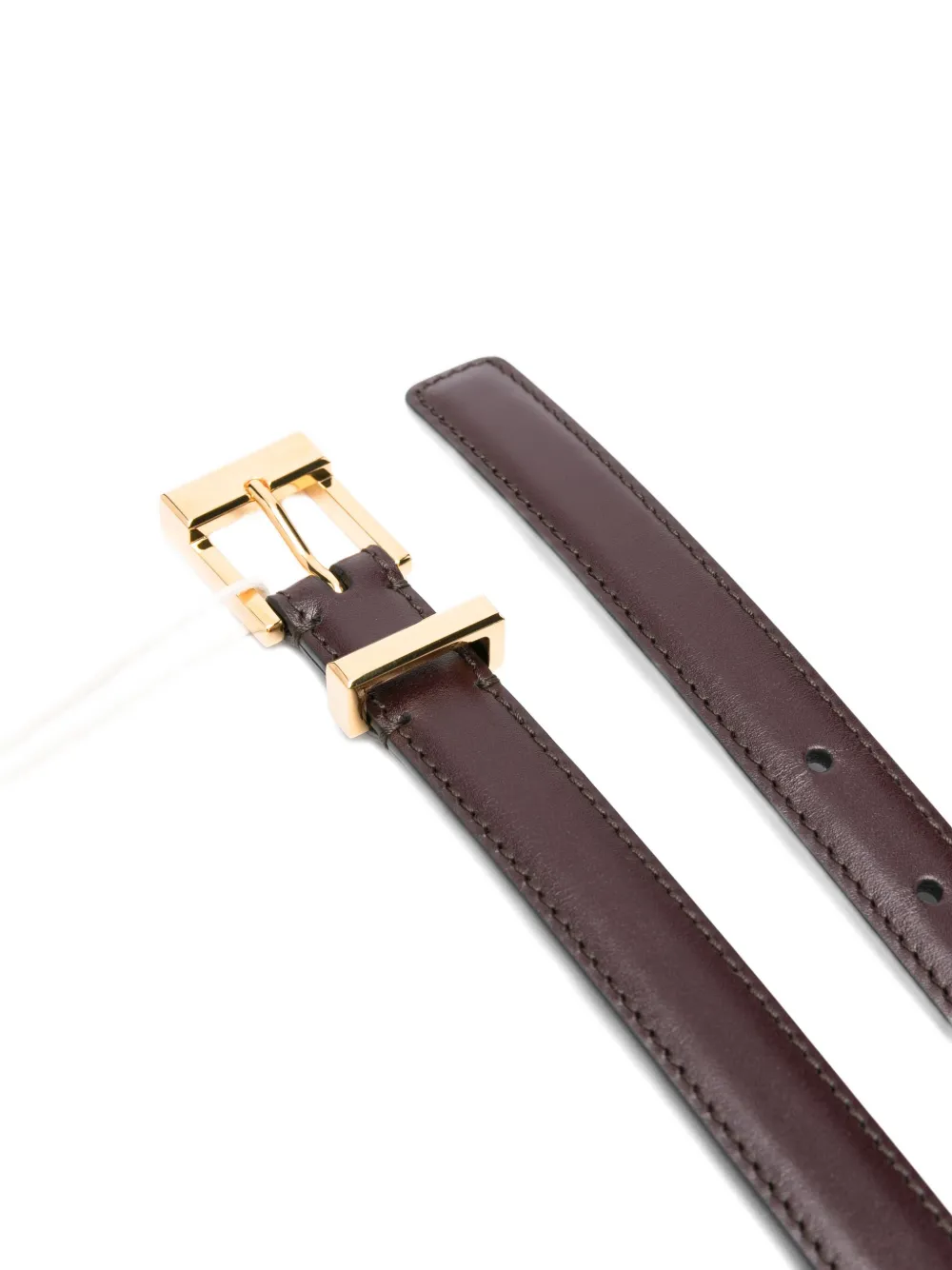 KHAITE leather buckle belt Rood