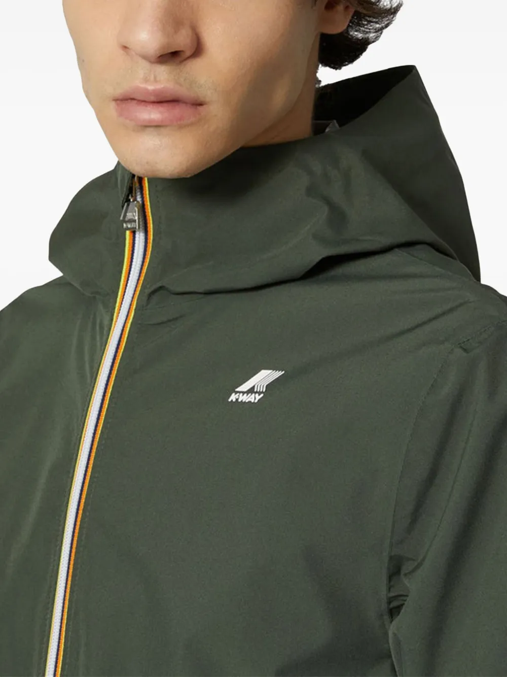 K-Way Jack hooded zip-front jacket Groen