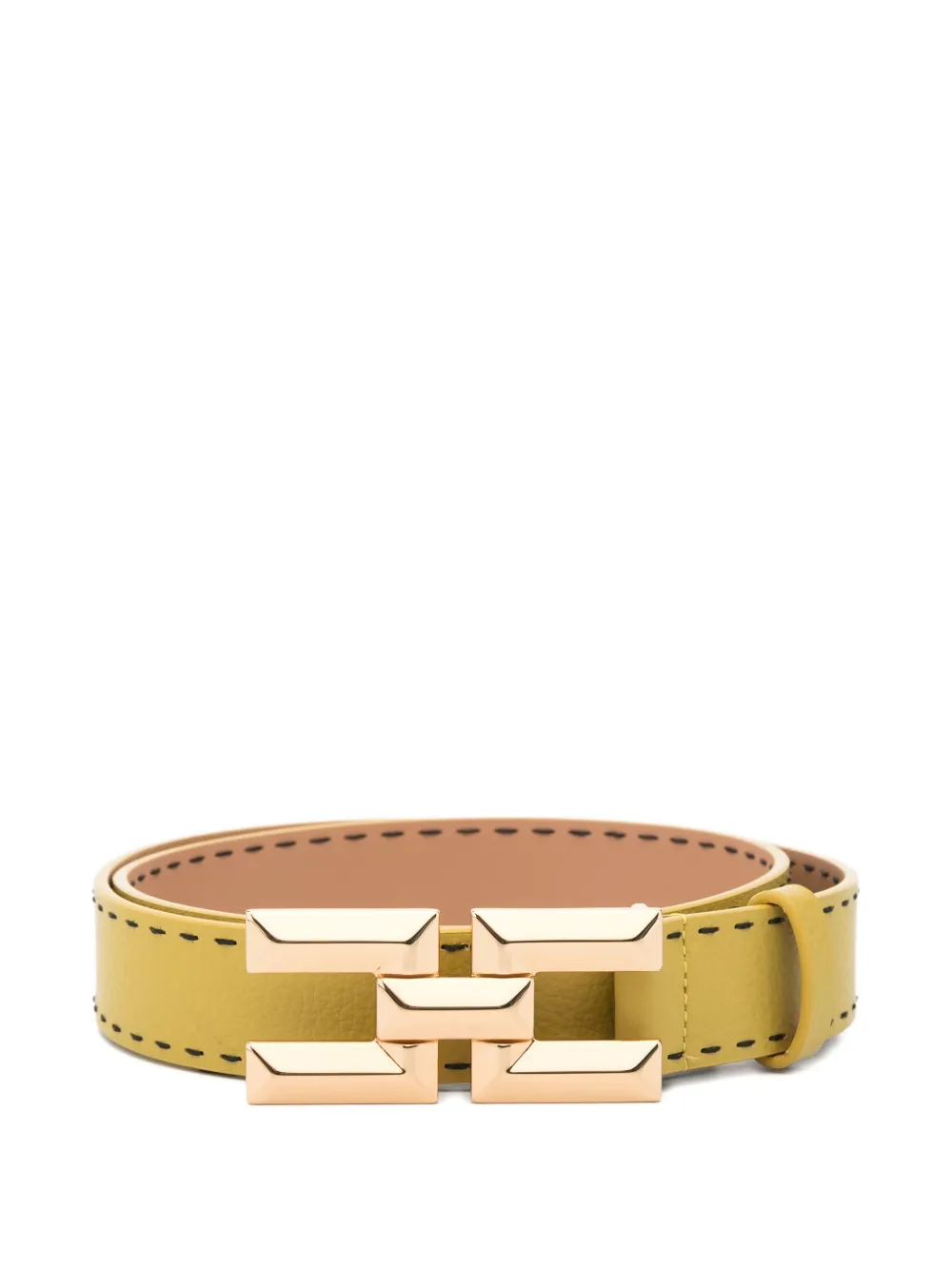 Elisabetta Franchi logo-buckle leather belt | Yellow | Image 1