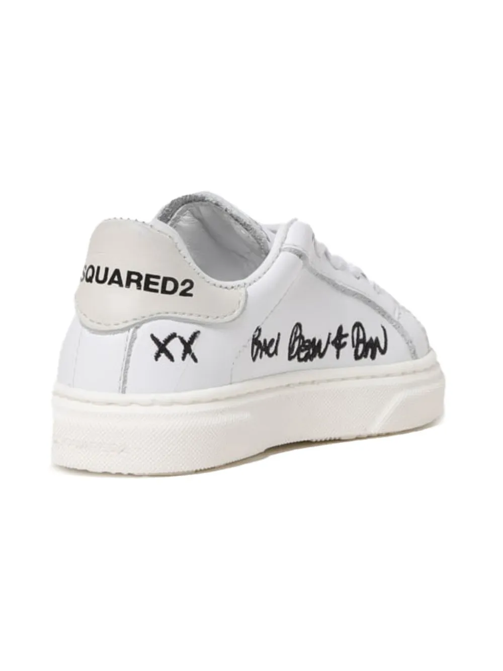 DSQUARED2 KIDS Sneakers met logoprint en esdoornblad Light and natural
