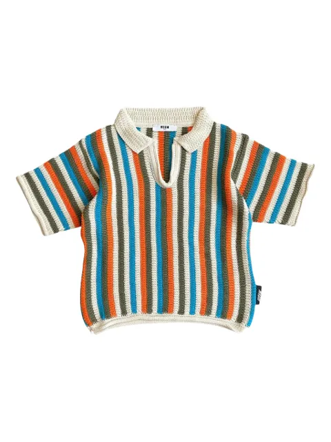 MSGM Kids stripe polo shirt