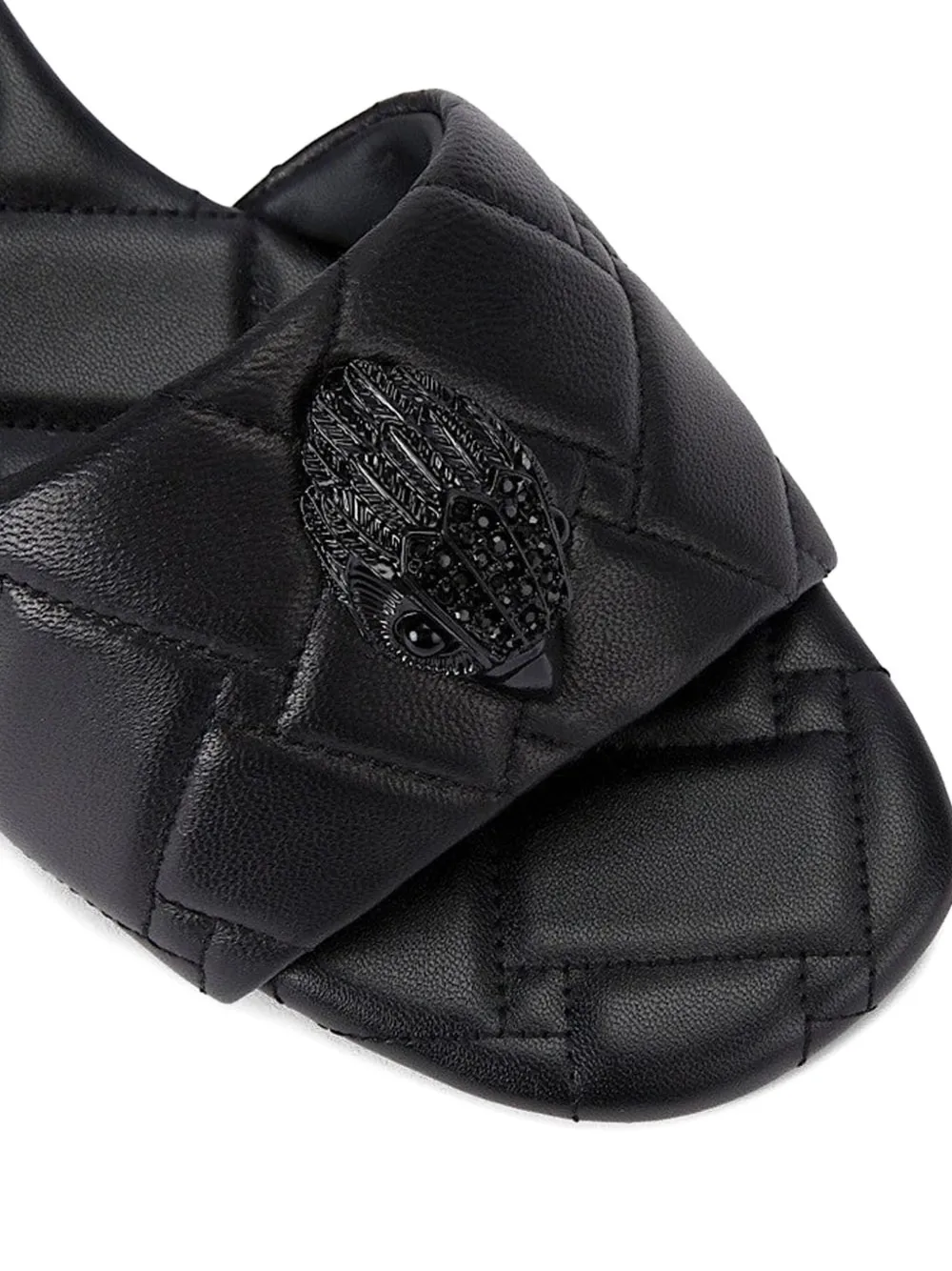 Kurt Geiger London quilted embellished sandals Black