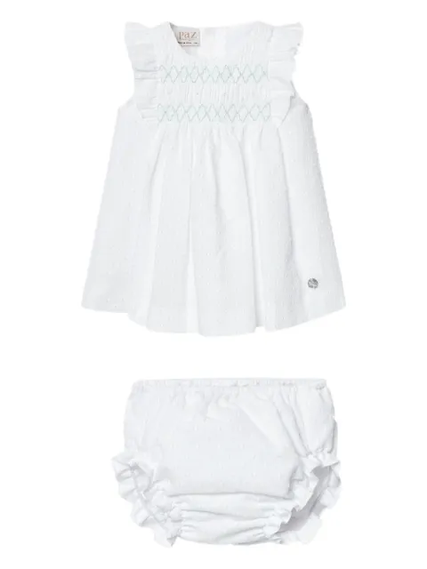 Paz Rodriguez smocked ruffled dress set