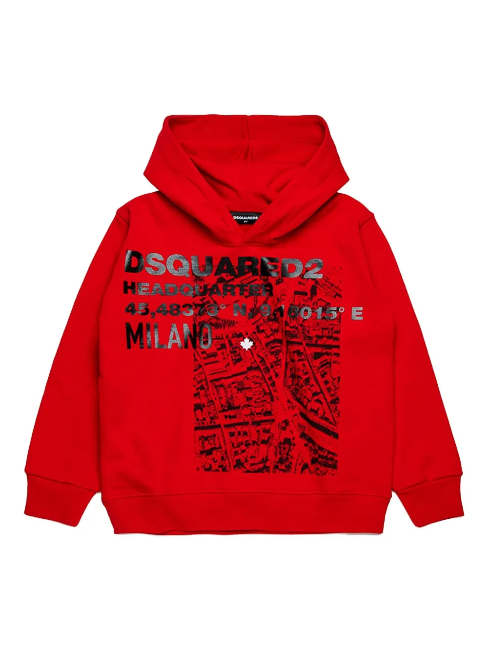 DSQUARED2 KIDS Sweater met capuchon met grafische print Rood