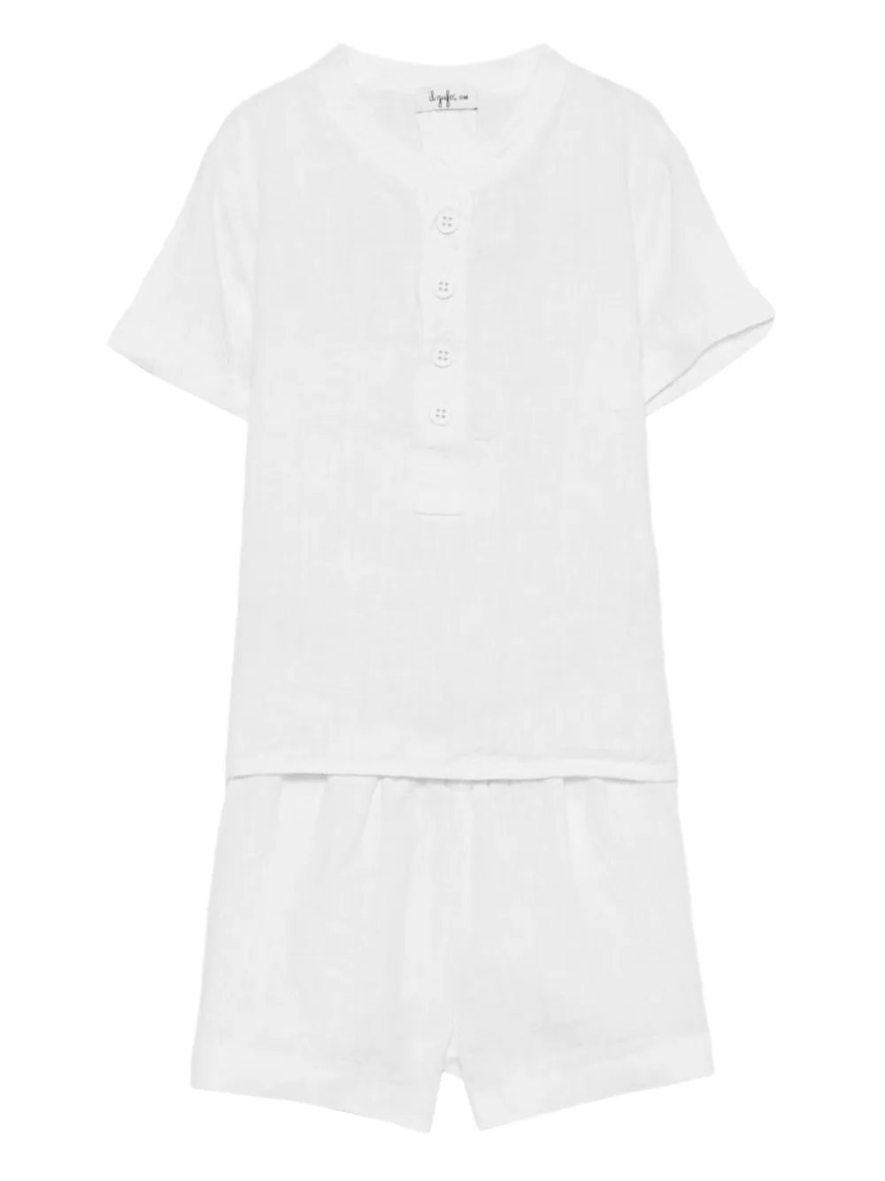 Il Gufo button-front linen shorts set Wit