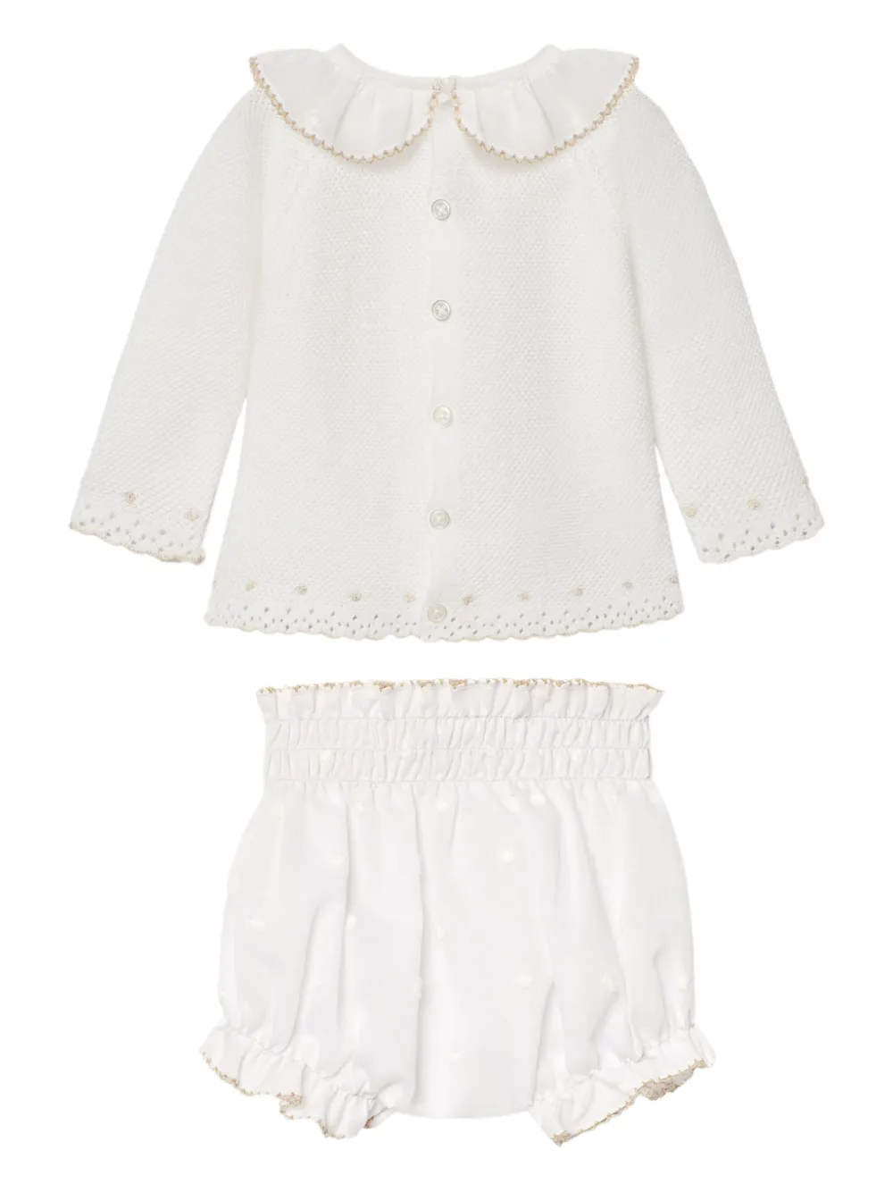 Paz Rodriguez Broek en top met Peter Pan-kraag Wit