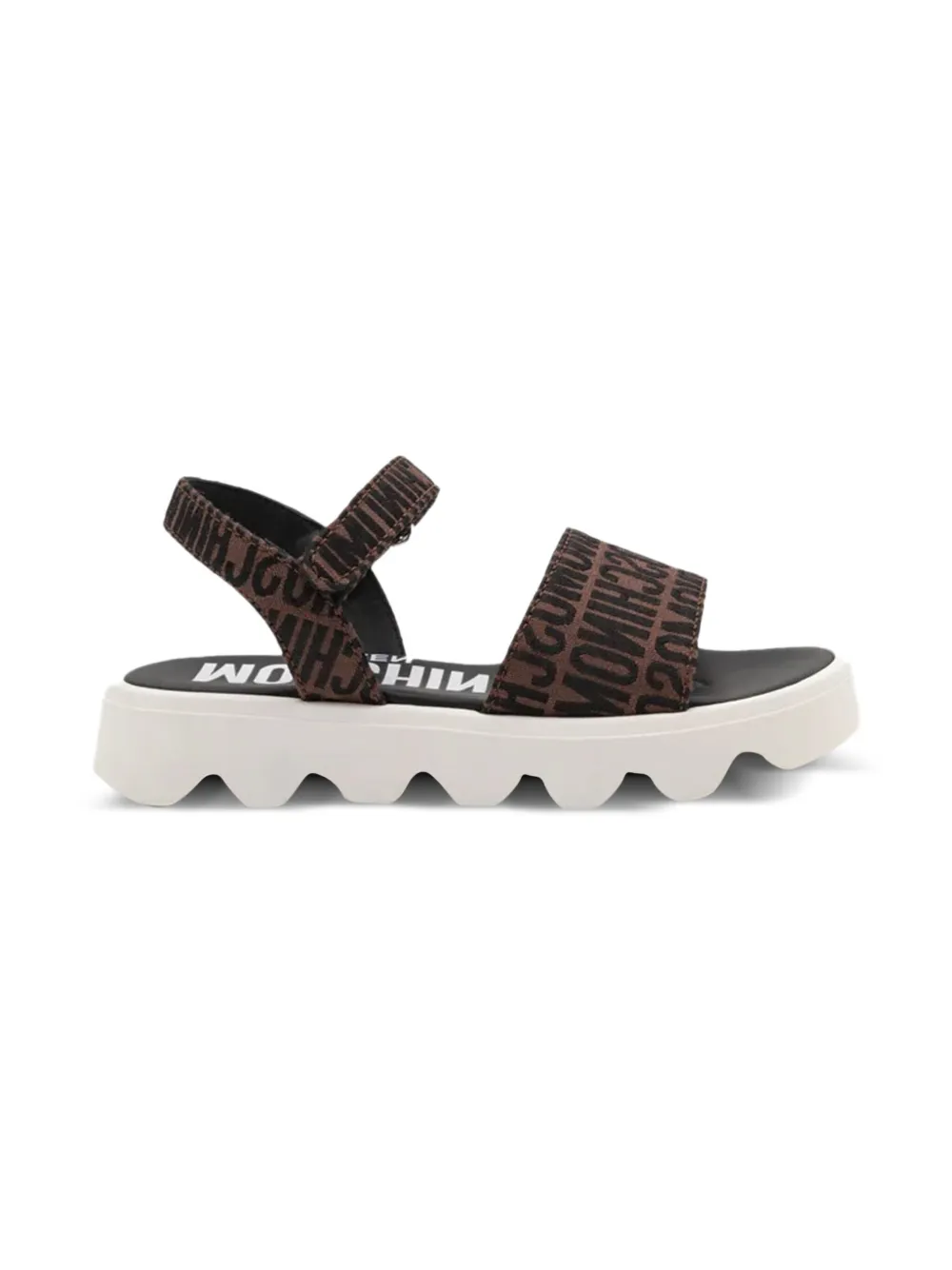 Moschino Kids logo-print platform sandals Brown