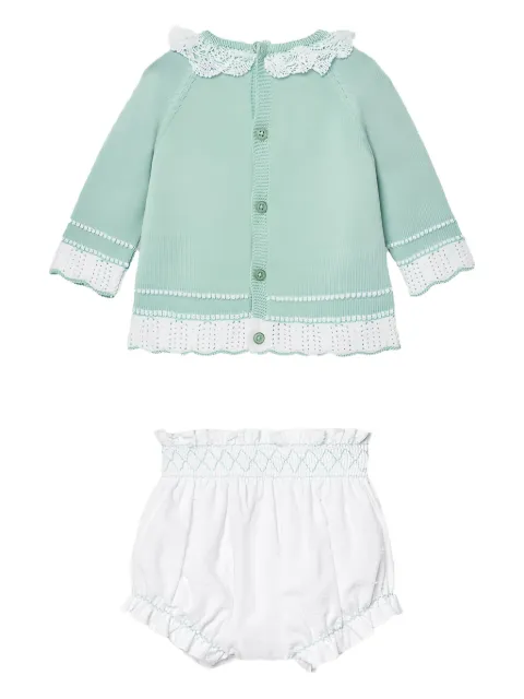 Paz Rodriguez Eido lace-trimmed knitted top-knicker set
