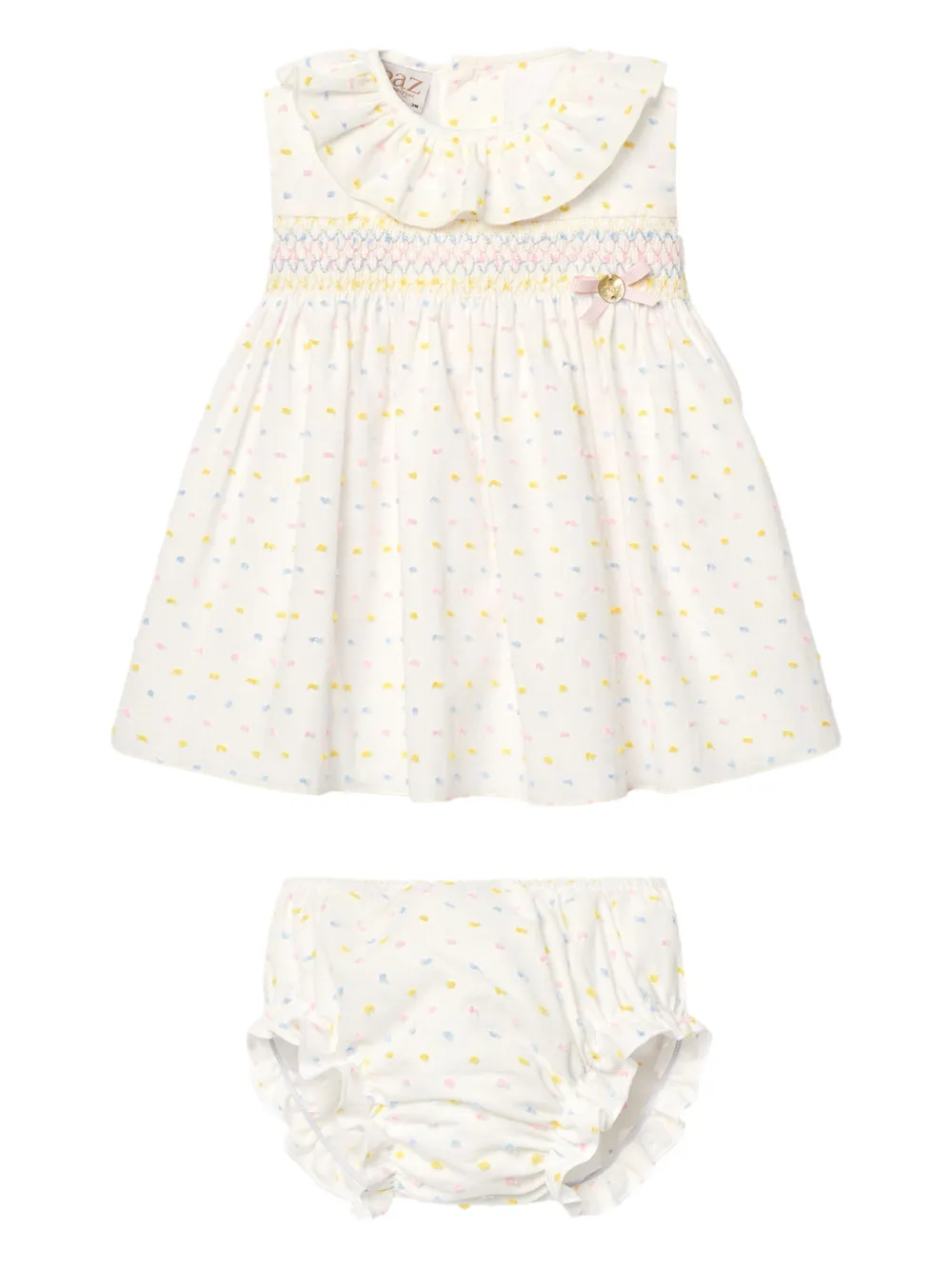 Paz Rodriguez Peter Pan-collar dress set Beige