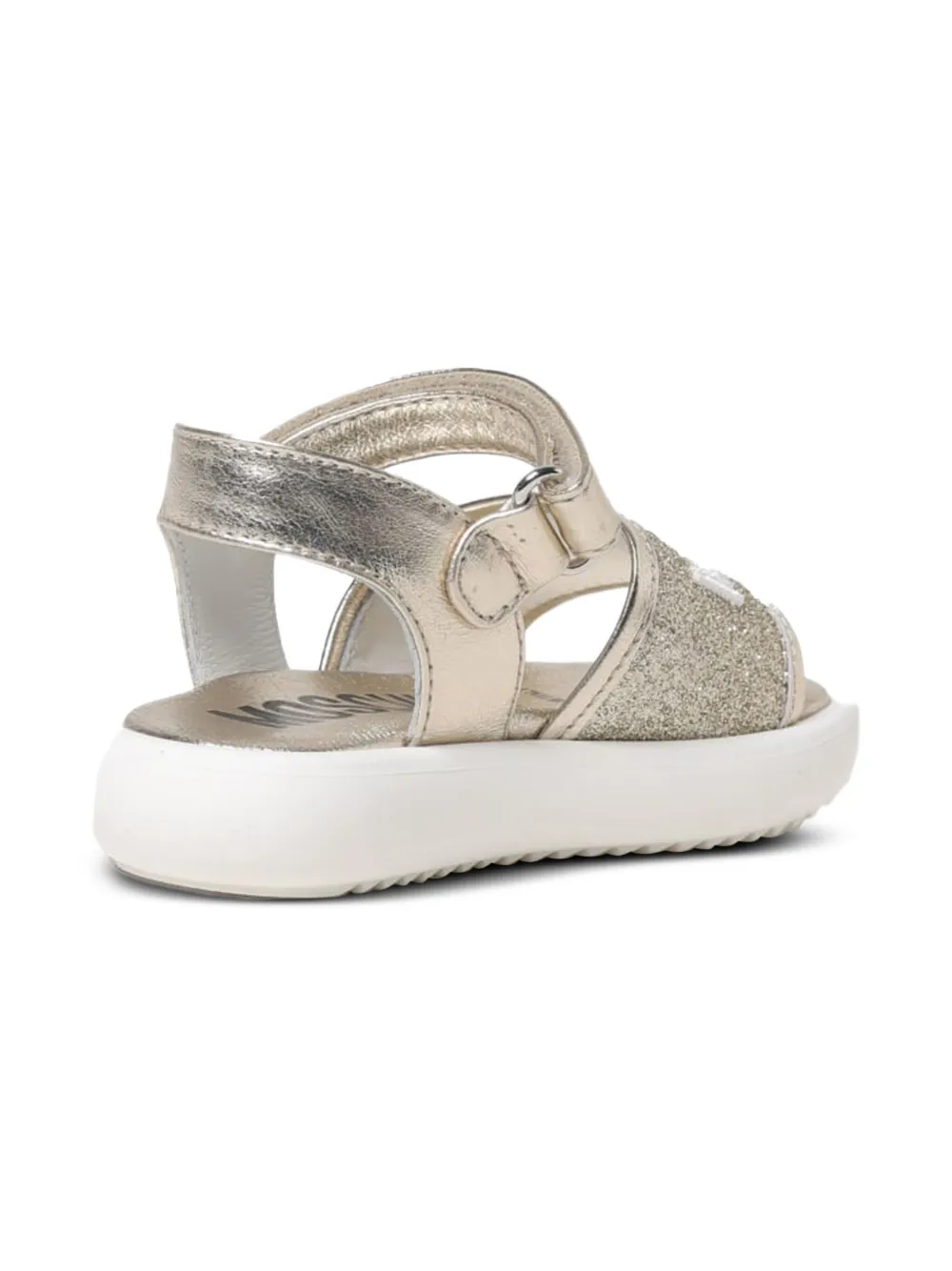 Moschino Kids glitter-embellished touch-strap sandals Grey