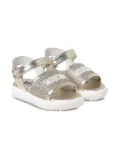Moschino Kids glitter-embellished touch-strap sandals - Gold