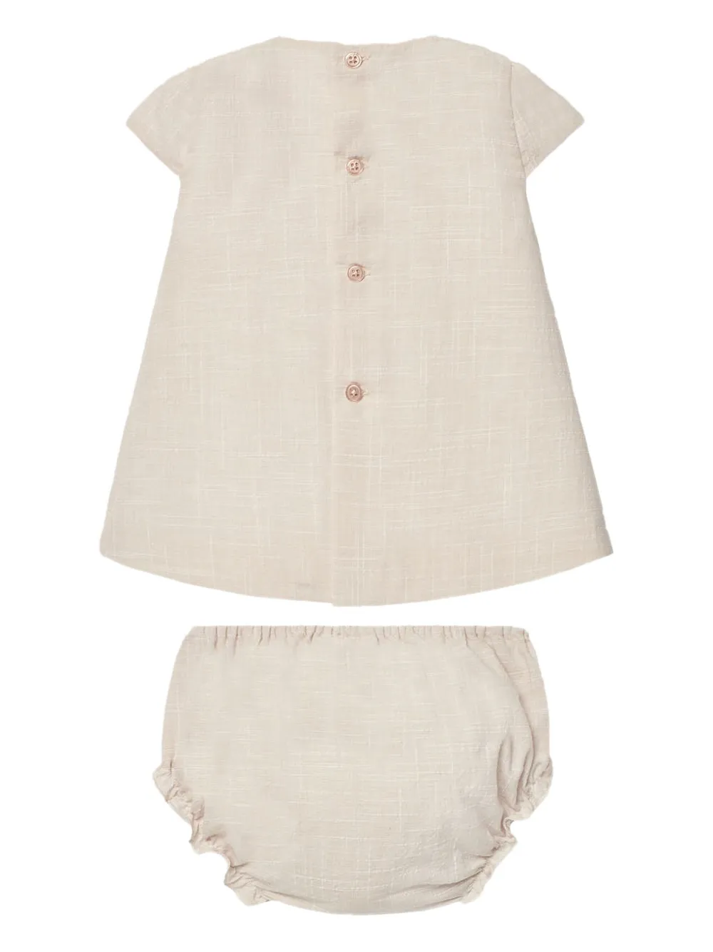Paz Rodriguez scalloped-collar dress set Beige