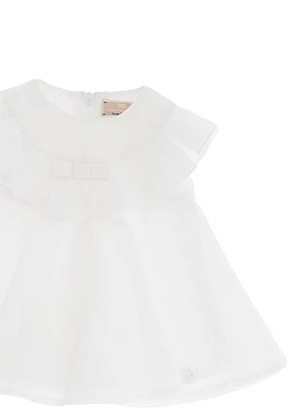 Elisabetta Franchi La Mia Bambina Jurk met ruches en strik Wit