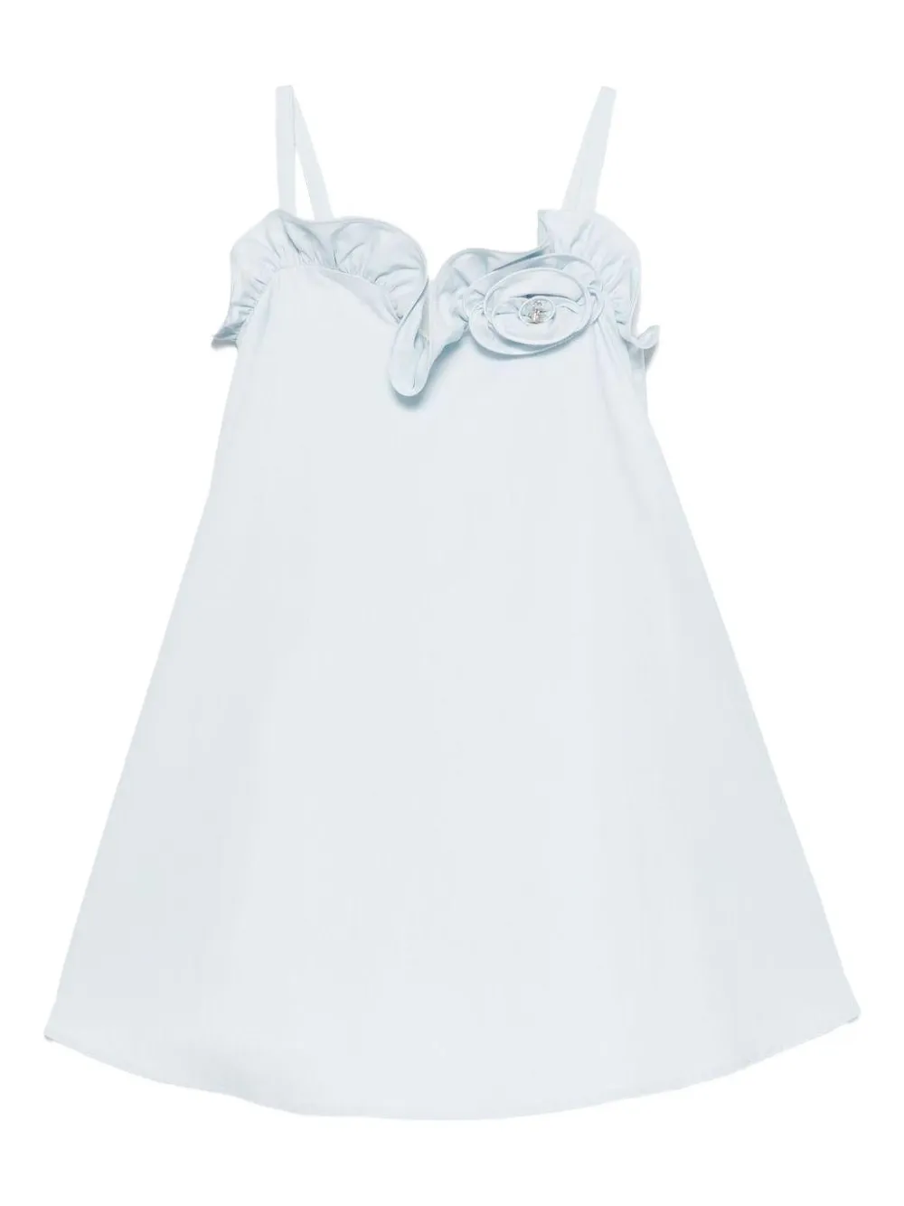 Elisabetta Franchi Kids Jurk verfraaid met bloe en ruches Blauw