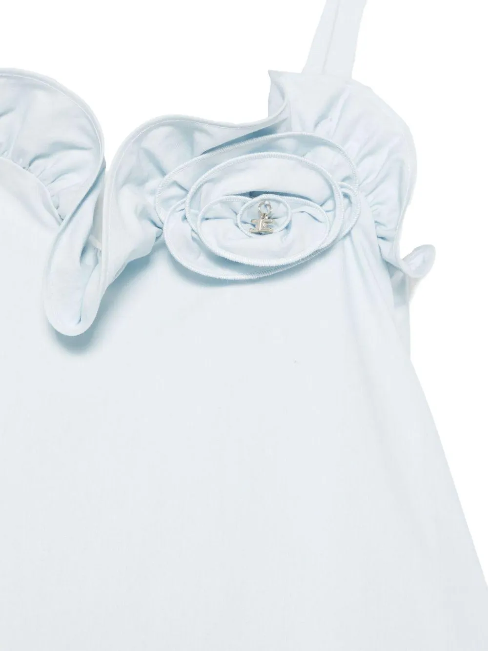 Elisabetta Franchi Kids Jurk verfraaid met bloemen en ruches Blauw