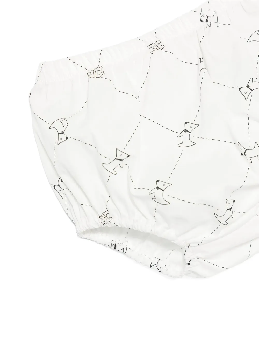Elisabetta Franchi Kids Jurk met gewelfde kraag en hondenprint Wit