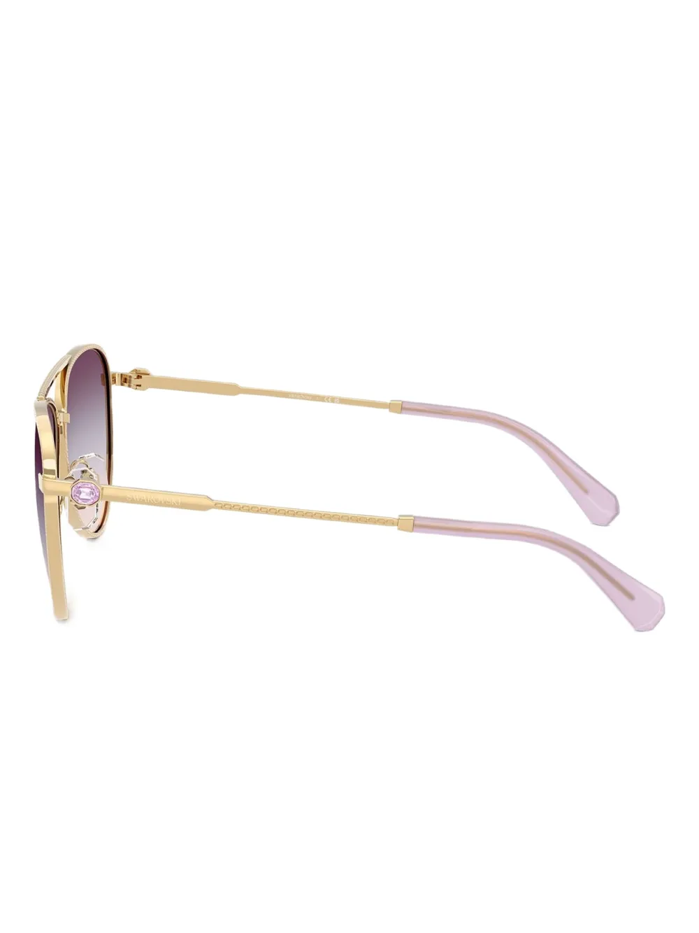  Swarovski Eyewear Pilot-frame Sunglasses - Gold 