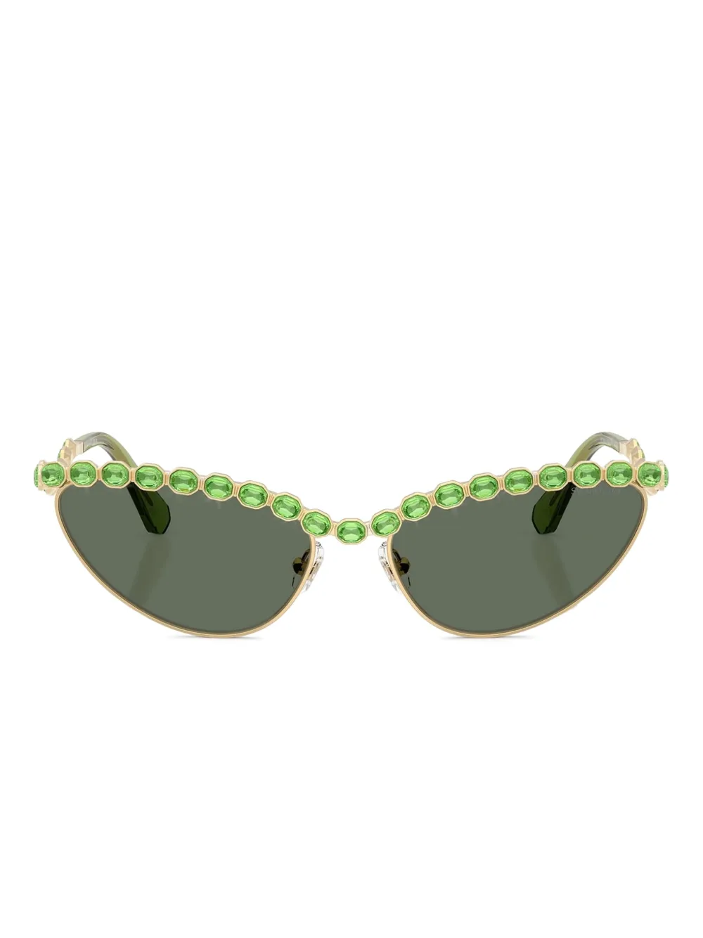 Swarovski Eyewear Embellished Cat-eye Sunglasses In Green