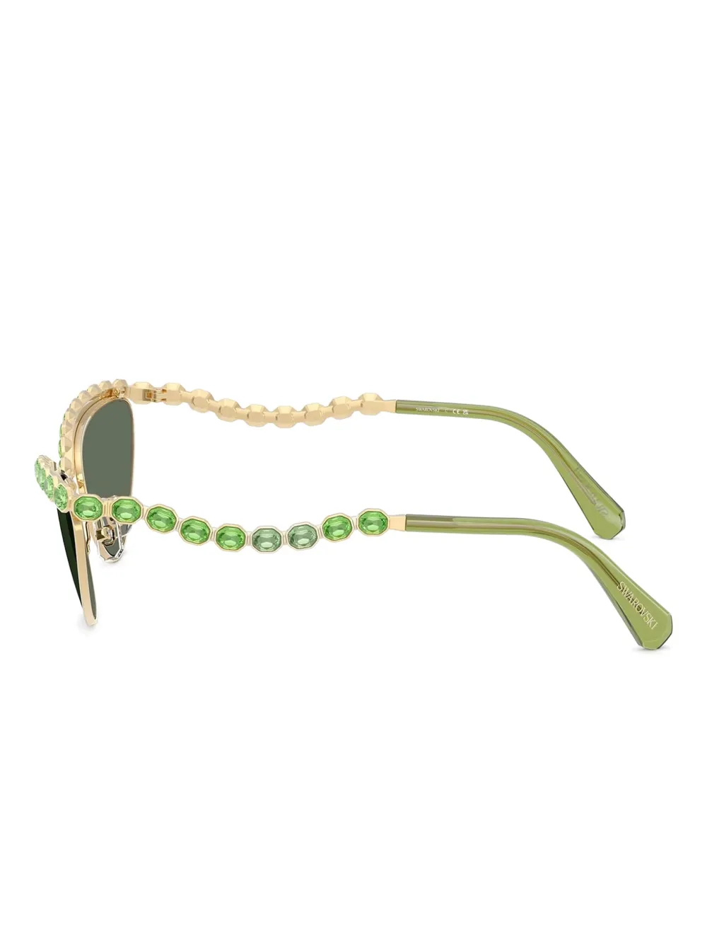 Swarovski Eyewear Embellished Cat-eye Sunglasses In Green