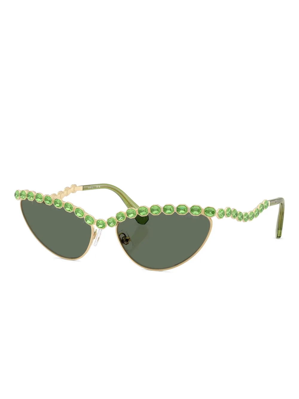 Swarovski Eyewear Embellished Cat-eye Sunglasses In Green