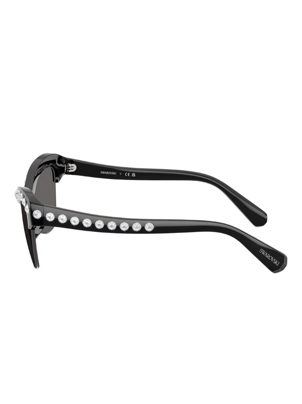 Swarovski Eyewear Zonnebril met cat-eye montuur en kristallen Zwart