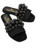 Elina Linardaki beaded ruffled-detail sandals - Blue