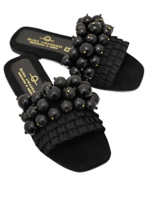 Elina Linardaki beaded ruffled-detail sandals 