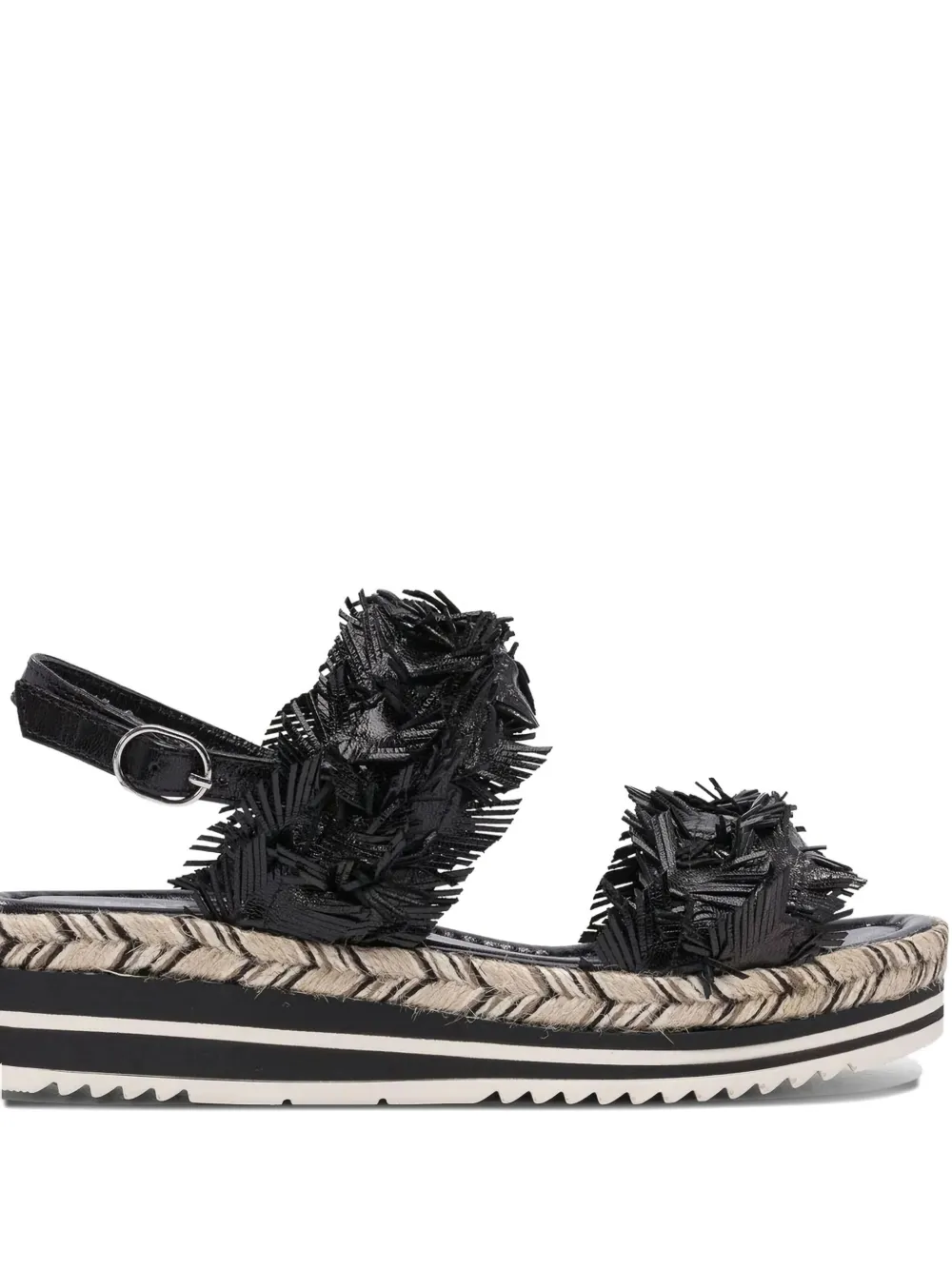 Toni Pons Fringed Platform Sandals In Black