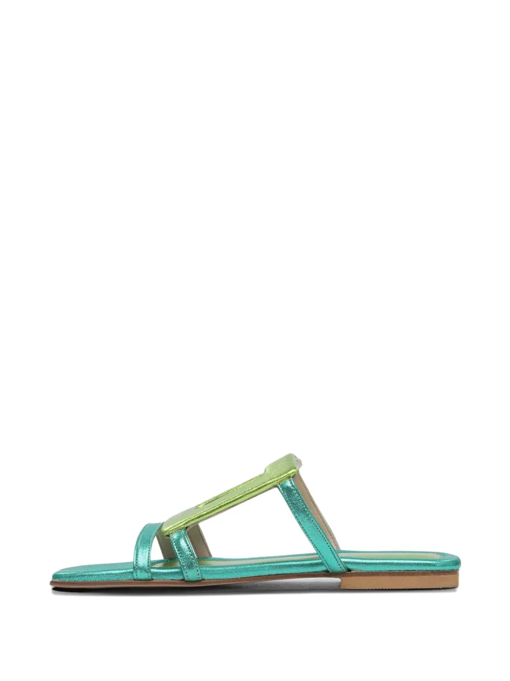 Elina Linardaki Solace Aqua leather sandals Green