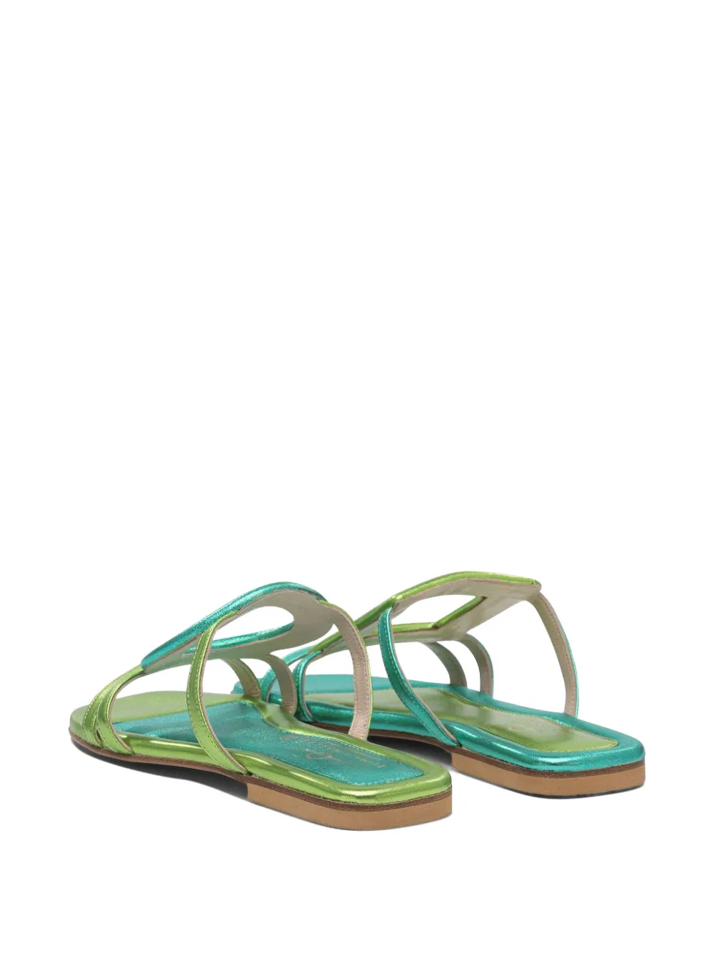 Elina Linardaki Solace Aqua leather sandals | Flat Sandals | Image 2