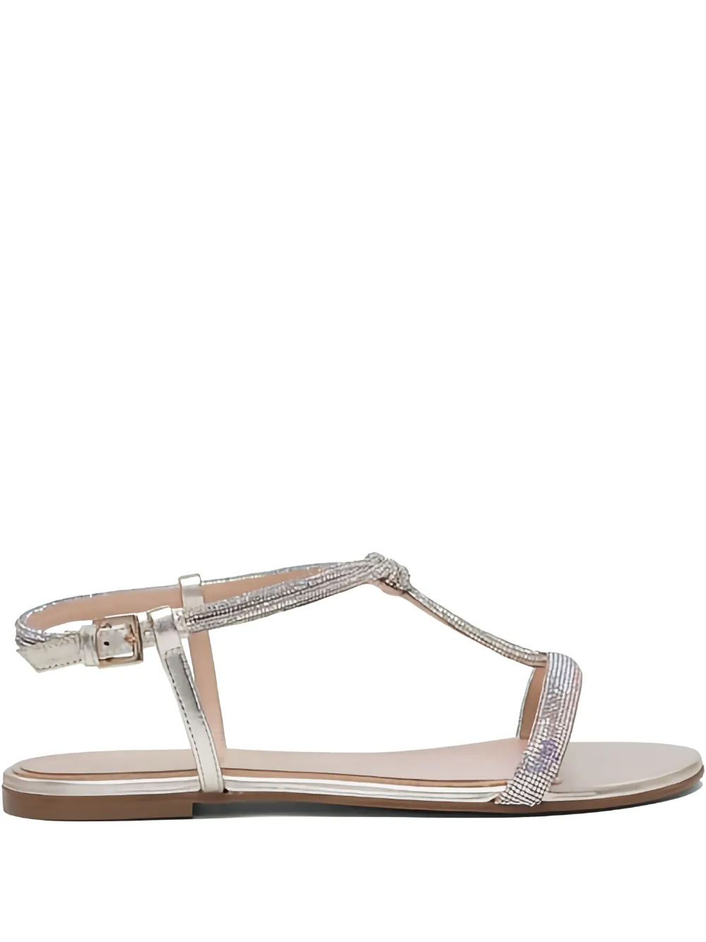 Ninalilou beaded-embellish T-bar sandals | Silver | Image 1