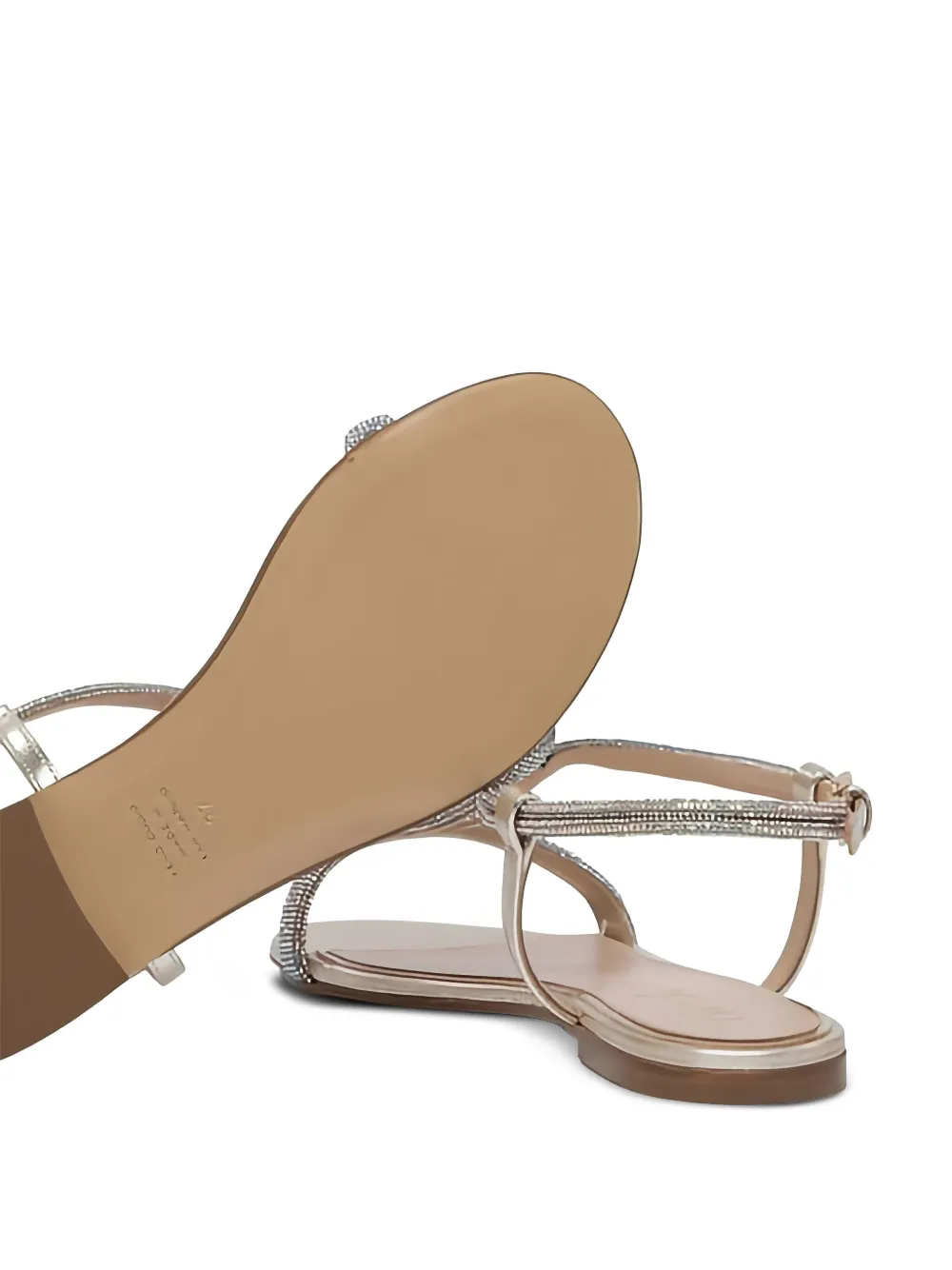 Ninalilou Sandalen met T-bandje en kralen Zilver