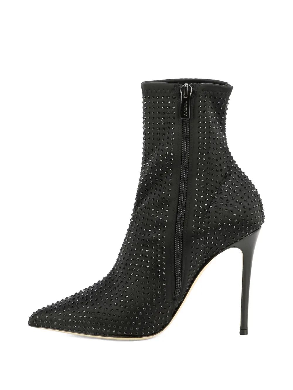 Ninalilou 105mm Crystal-embellished Pointed-toe Boots In Black