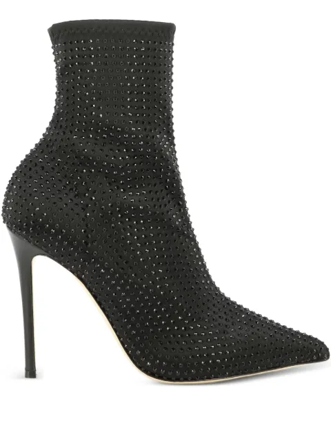 Ninalilou bottes pointues à ornements en cristal 105 mm