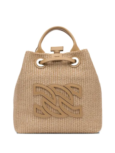 Casadei Dome Baia woven bucket bag
