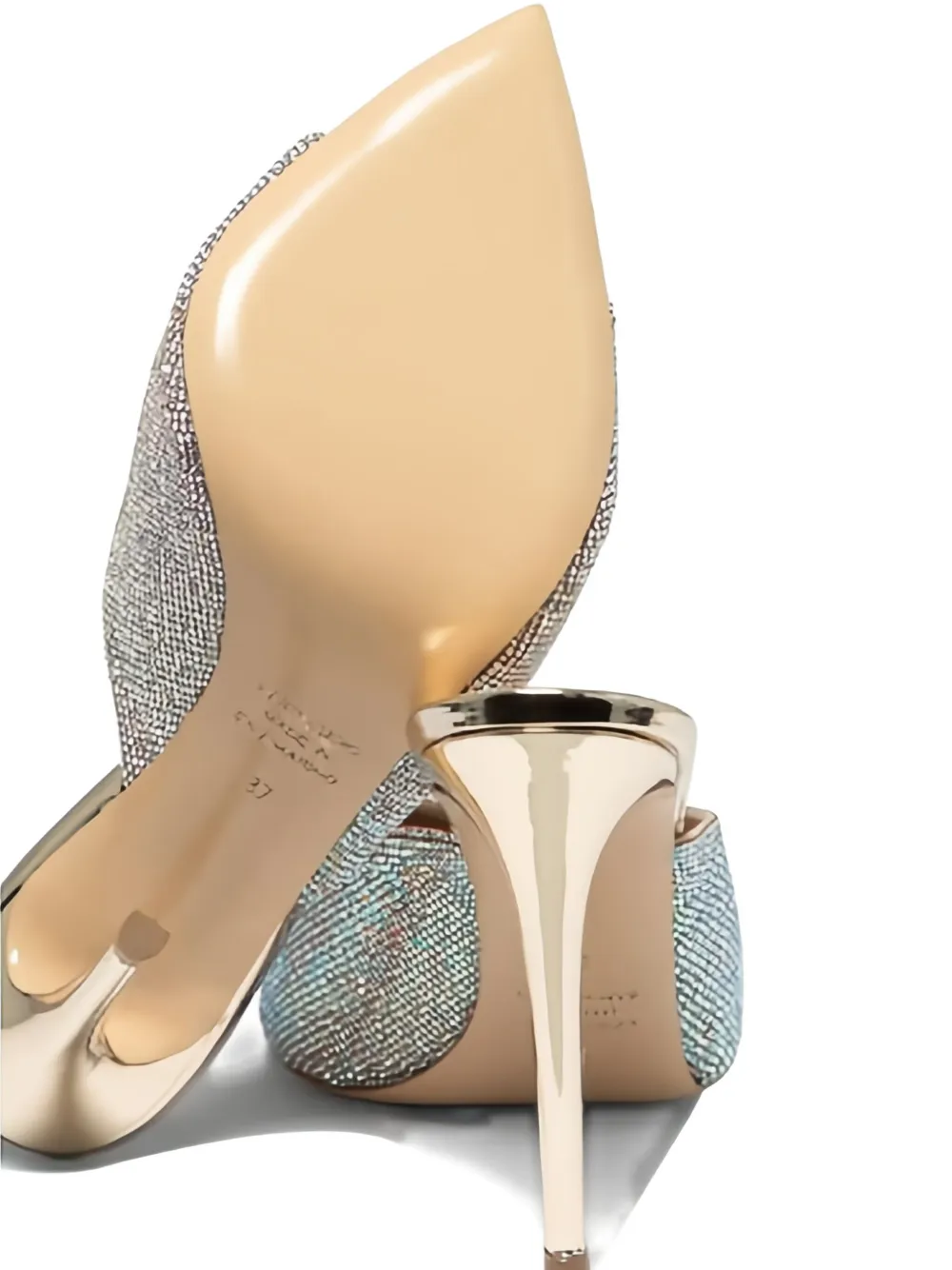 Ninalilou 105mm embellished stiletto heeled sandals Gold