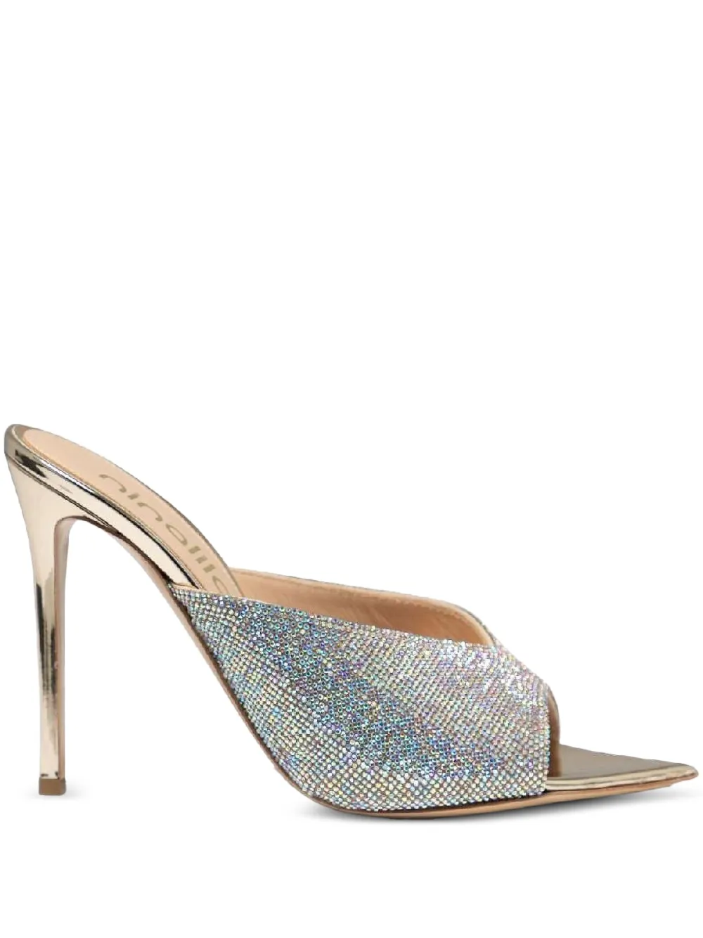 Ninalilou 105mm embellished stiletto heeled sandals Gold