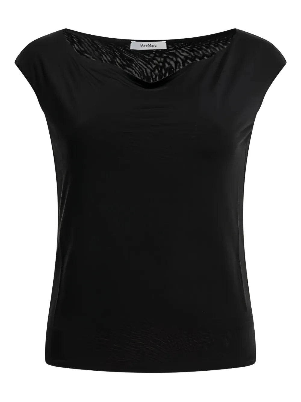 Max Mara boat-neck silk top Zwart