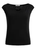 Max Mara boat-neck silk top - Black
