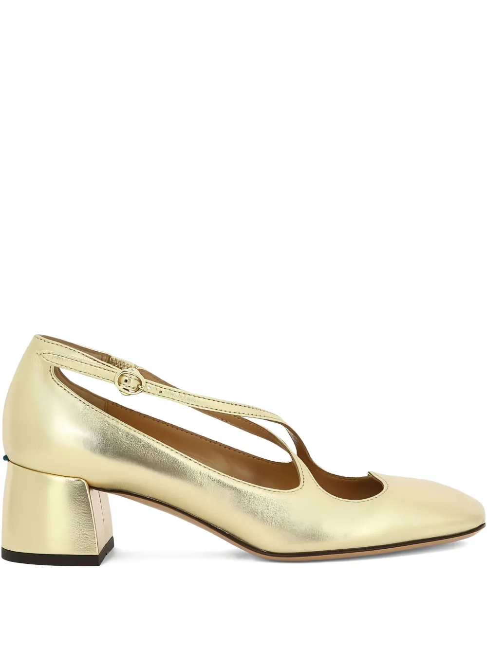 A.Bocca 45mm Two For Love crossover pumps Gold