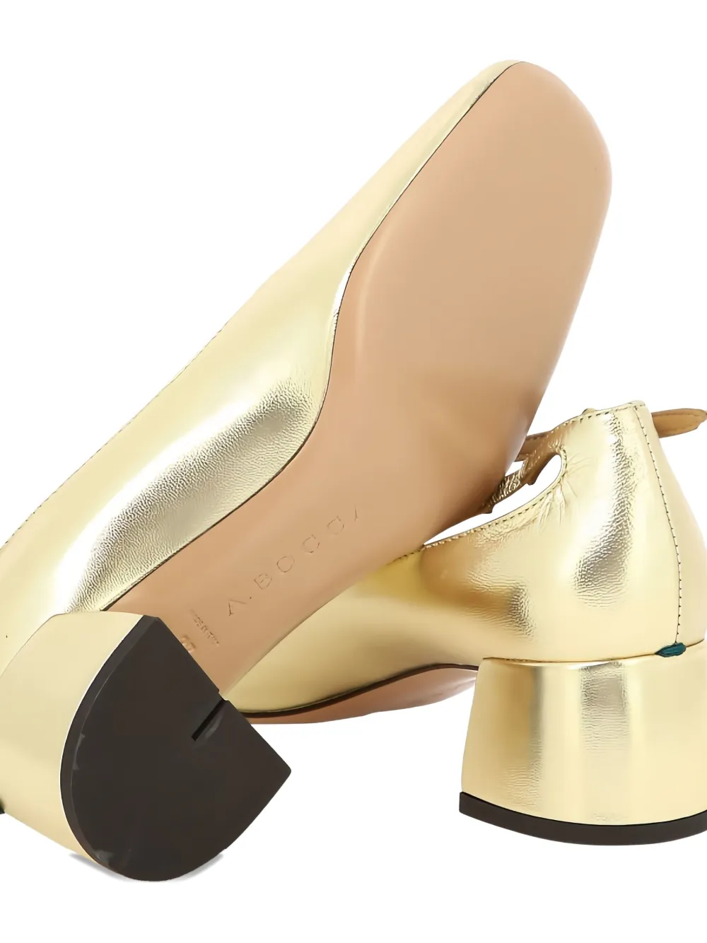 A.Bocca 45mm Two For Love crossover pumps Gold
