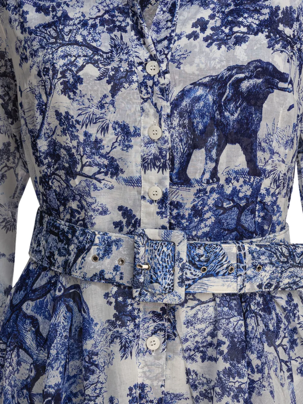 Samantha Sung Aster jurk met ceintuur Blauw