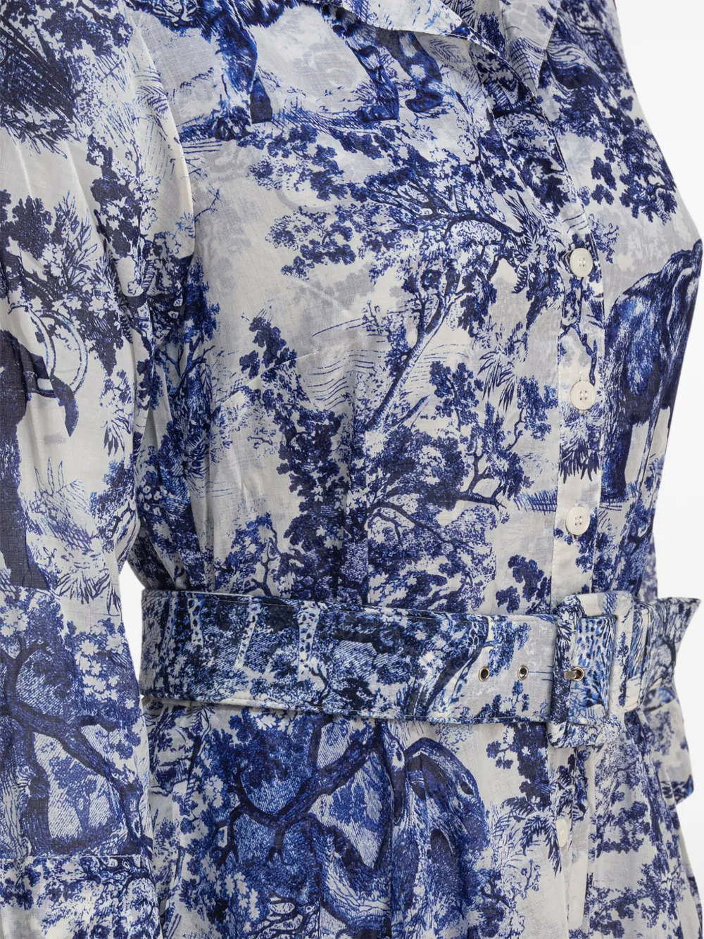 Samantha Sung Aster jurk met ceintuur Blauw