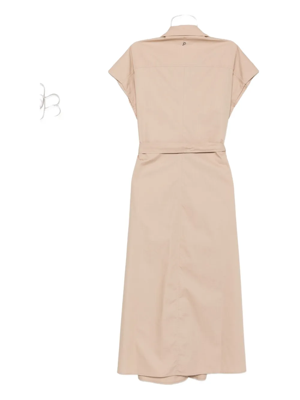 DONDUP belted flap-pocket dress Beige