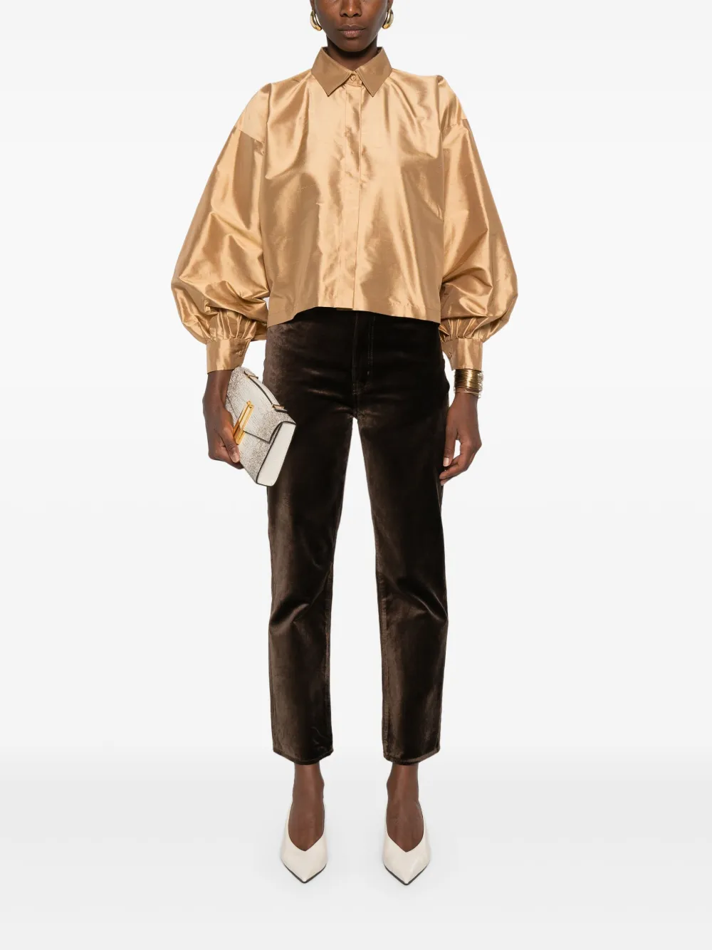 Max Mara Zijden blouse Beige