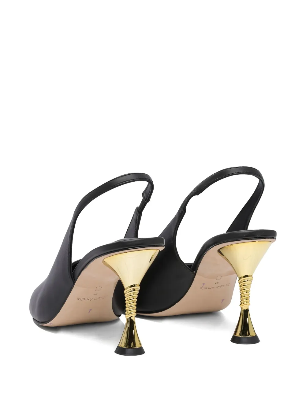 Studio Amelia 90 mm Helix slingback pumps Zwart