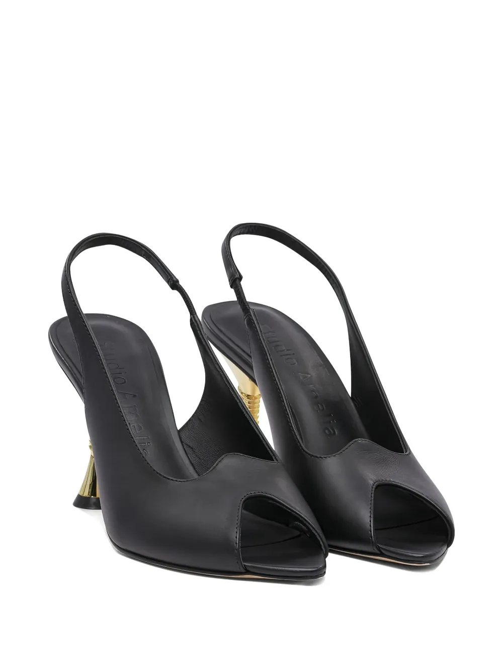 Studio Amelia 90 mm Helix slingback pumps Zwart